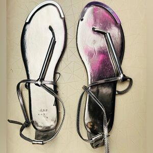 Women's Archer Pewter T Strap Thong Sandals a new day